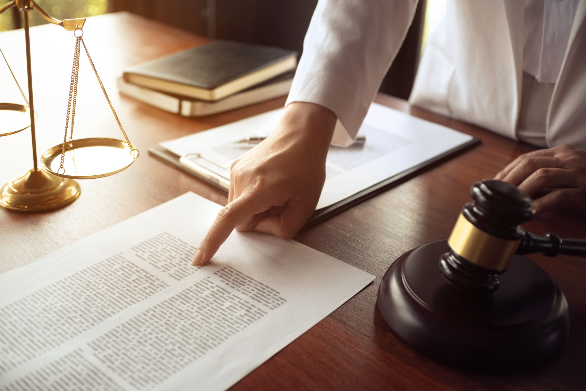 Justice and Agreement concept, Business advisor or Lawyers consultant working with contract in law firm.